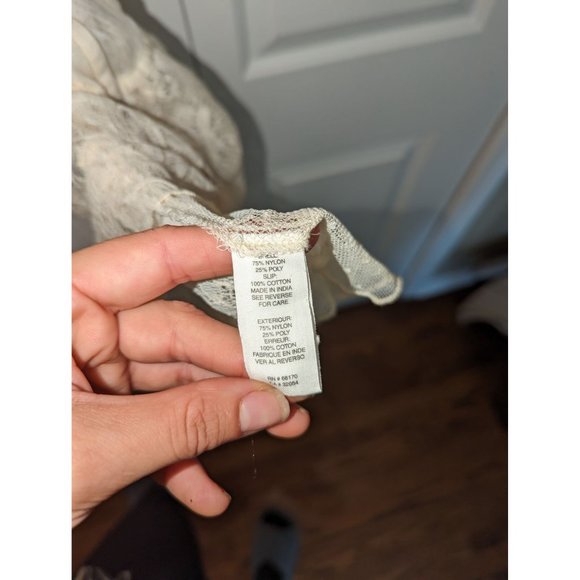 Free People Cream Lace Button Down Medium Shear Dress - Picture 5 of 11